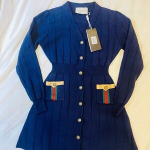 Gucci Blue Cardigan Dress